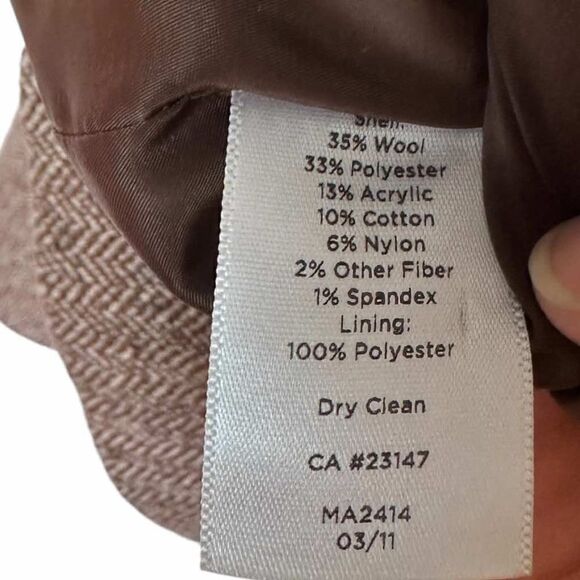 Talbots Maroon Herringbone Wool Blend Blazer - Size 4 - Picture 8 of 8